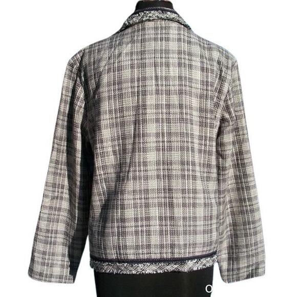 CHICO'S Chicos Black White Texture Coat Jacket Top Boucle Tweed Lined $158 NWT - Picture 2 of 4